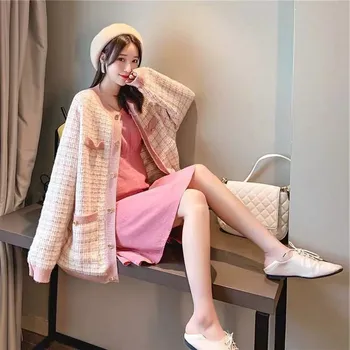 Fall/Winter Sweater Coat Cardigan Women Fashion Loose Large Size Small Fragrant Wind Thousand Bird Lattice Knitted Cardigan
Fall/Winter Sweater Coat Cardigan Women Fashion Loose Large Size Small Fragrant Wind Thousand Bird Lattice Knitted Cardigan