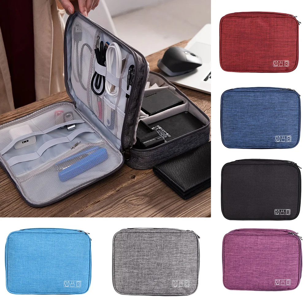 3-Llayer Electronics Storage Bag Polyester Multi-Functional Digital Devices Organizer Data Cable Storage Case
3-Llayer Electronics Storage Bag Polyester Multi-Functional Digital Devices Organizer Data Cable Storage Case