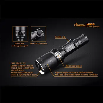 Fitorch MR35 XP-L2 1200Lumens 5lightcolors Rechargeable Portable UV LED Flashlight for Camping Torch Lantern Spotlight Lamp
Fitorch MR35 XP-L2 1200Lumens 5lightcolors Rechargeable Portable UV LED Flashlight for Camping Torch Lantern Spotlight Lamp