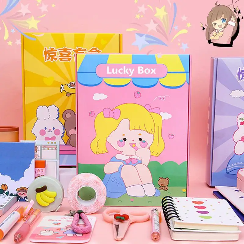 Stationery Set Blind Box Student Lucky Gift Box Pencil Bag Gel Pen Notebook Sticker Memo Pad School Office Supplies
Stationery Set Blind Box Student Lucky Gift Box Pencil Bag Gel Pen Notebook Sticker Memo Pad School Office Supplies