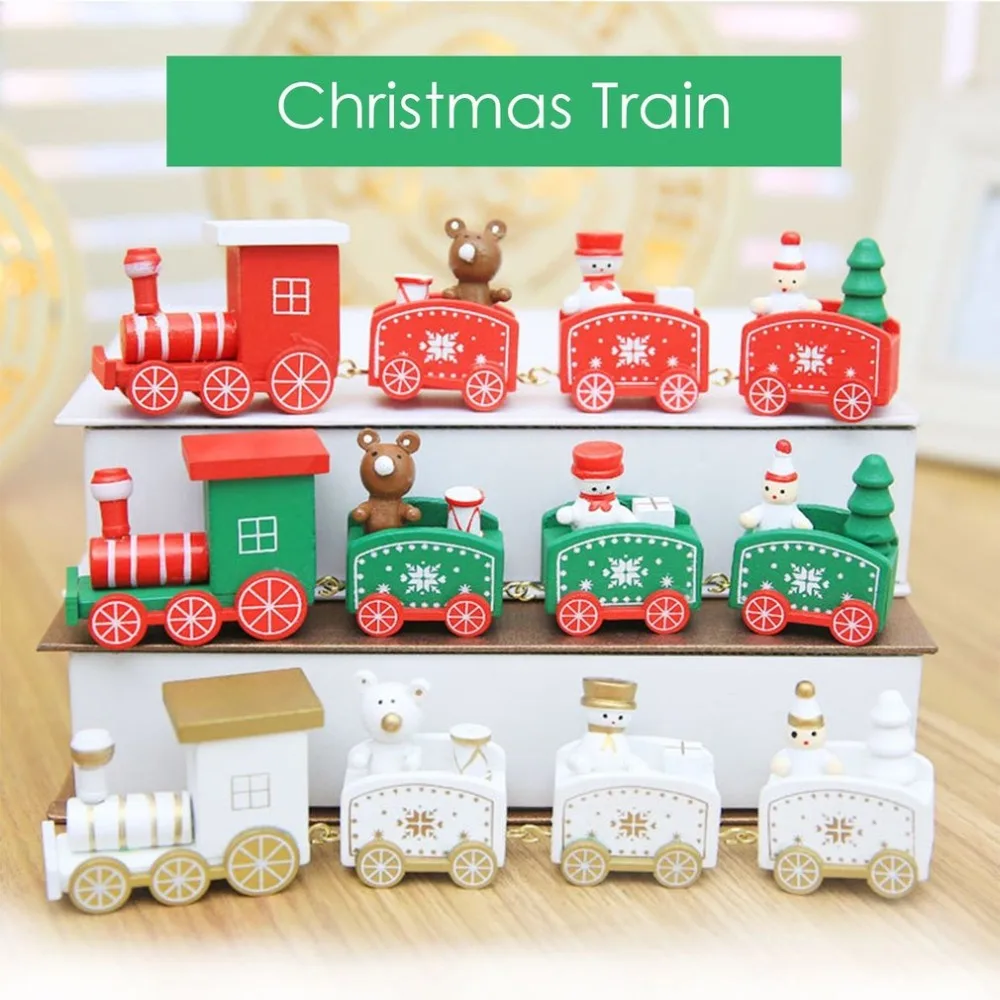 small size wooden train diy home decorations best gift ornament