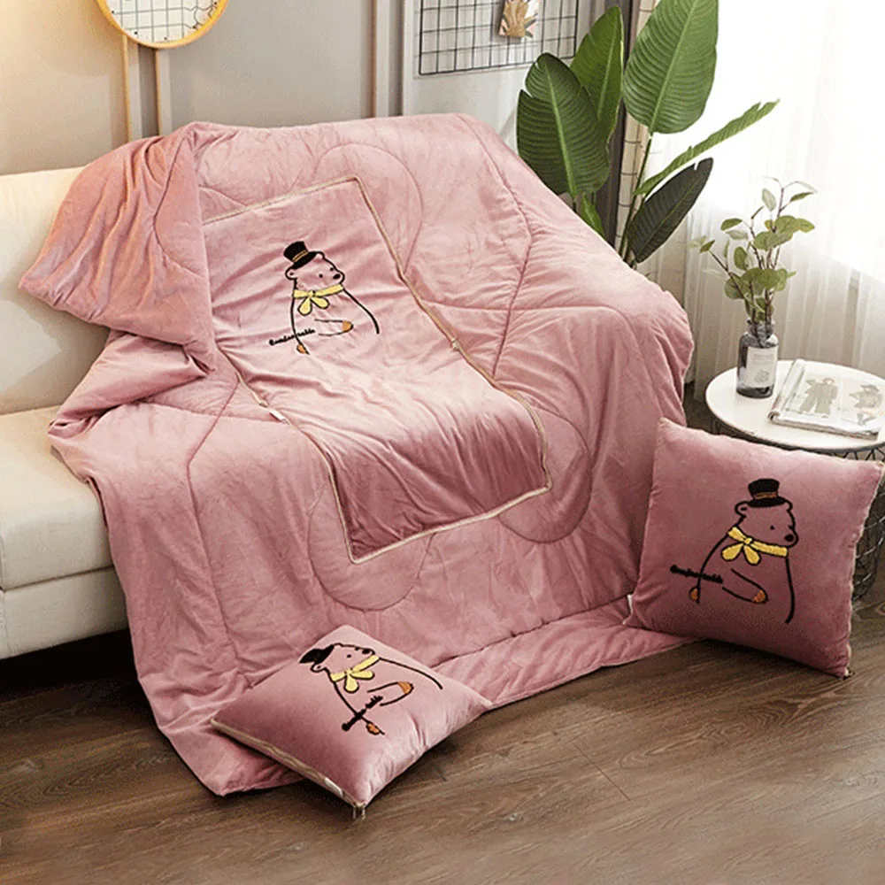 105*145cm Multifunctional Cotton Cartoon Quilt Blanket Portable Foldable Square Throw Pillow Home Office Air Conditioning Quilt
105*145cm Multifunctional Cotton Cartoon Quilt Blanket Portable Foldable Square Throw Pillow Home Office Air Conditioning Quilt