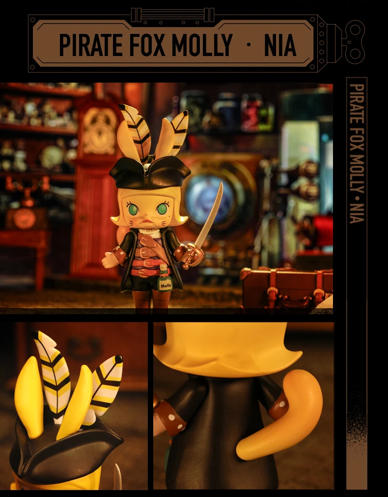 POP MART Molly Steam Punk Animal Toys figure blind box birthday gift new arriving free shipping