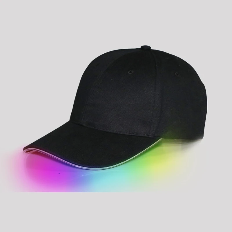 Glow Party New Led Black Fabric Hat Lighted Club Flashing Light Unisex Baseball Hip-hop Adjustable Cap Rave Festival | Дом и сад