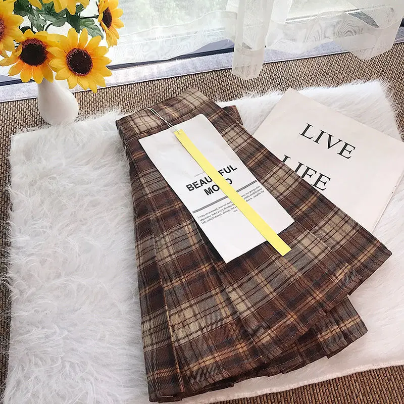 Woman Skirts Cute Campus Style Plaid Pleated Skirt Female 2021 Spring Summer High Waist Korean Student Uniform Tennis Miniskirt
Woman Skirts Cute Campus Style Plaid Pleated Skirt Female 2021 Spring Summer High Waist Korean Student Uniform Tennis Miniskirt