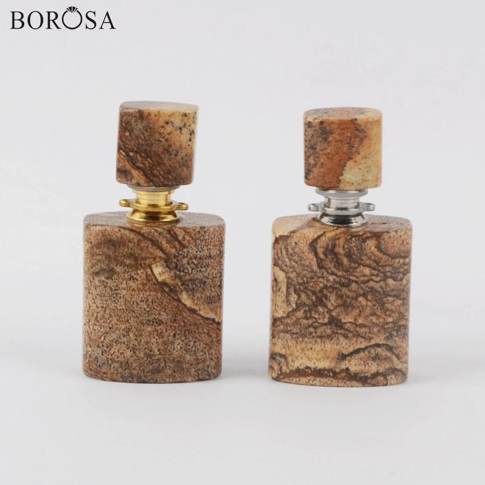BOROSA Square Natural Picture Stone Perfume Bottle Connector for Necklace Essential Oil Diffuser Pendant Jewelry WX1201
BOROSA Square Natural Picture Stone Perfume Bottle Connector for Necklace Essential Oil Diffuser Pendant Jewelry WX1201