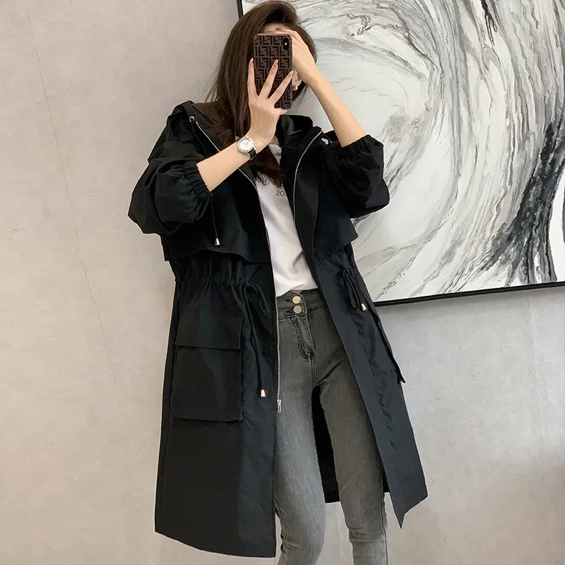 2022 Casual Hooded Windbreaker Women's Clothing Spring Autumn Korean BF Cardigan Loose Long Trench Coats Outerwear D1077
2022 Casual Hooded Windbreaker Women's Clothing Spring Autumn Korean BF Cardigan Loose Long Trench Coats Outerwear D1077
