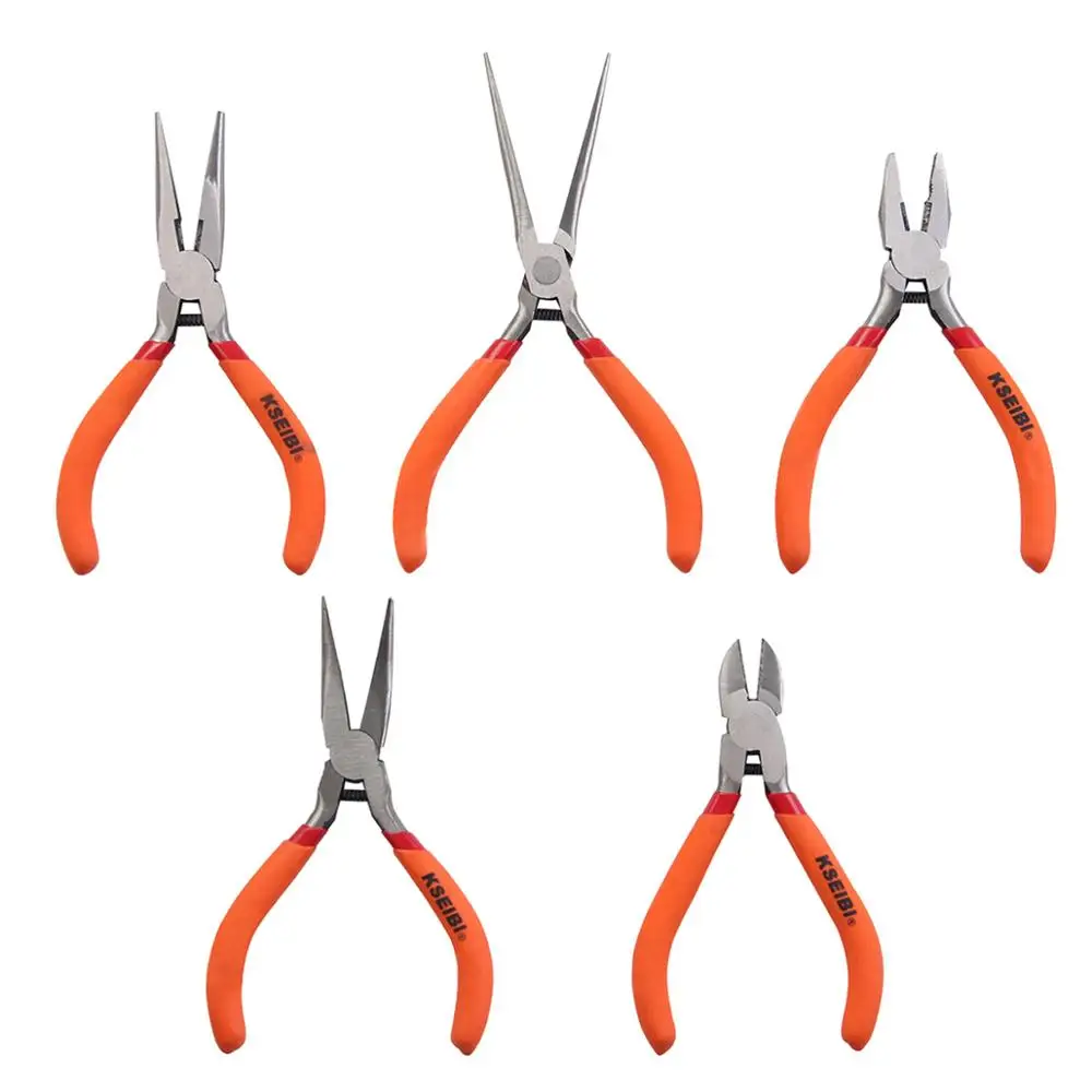KSEIBI 5 Piece Mini Hand Pliers Set Combination Bent Needle Long Diagonal Nose Modeling Jewellery Wire Work Small Tool Organizer
KSEIBI 5 Piece Mini Hand Pliers Set Combination Bent Needle Long Diagonal Nose Modeling Jewellery Wire Work Small Tool Organizer