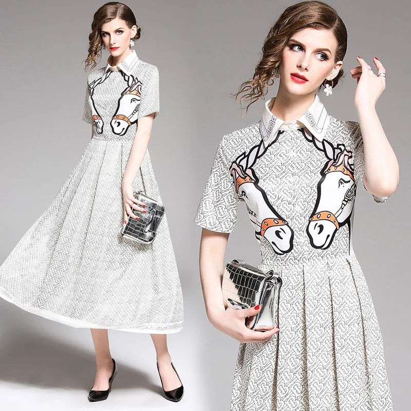 2019 Summer New Style Europe And America WOMEN'S Dress Blended Fold-down Collar Single Breasted Short Sleeve Waist Hugging Pleat
2019 Summer New Style Europe And America WOMEN'S Dress Blended Fold-down Collar Single Breasted Short Sleeve Waist Hugging Pleat