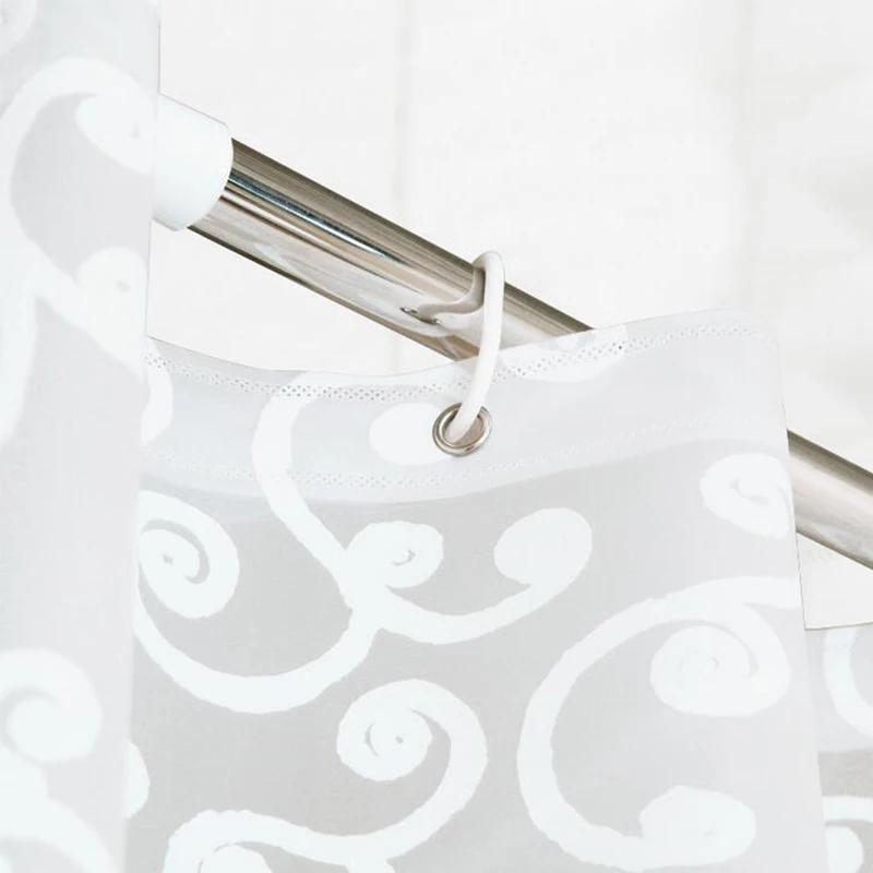 Простая занавеска для ванной белые защитные шторы душа из ПЭВА с геометрическим