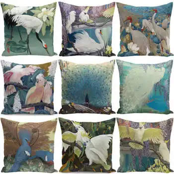 Animal Red-crowned Crane Parrot Cotton Linen Peacock Square 45*45 cm Home Sofa Waist Cushion Cover Decorative
Animal Red-crowned Crane Parrot Cotton Linen Peacock Square 45*45 cm Home Sofa Waist Cushion Cover Decorative