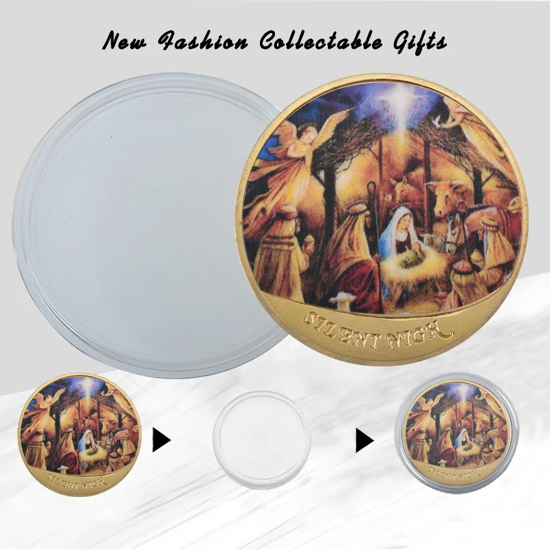 Набор золотых металлических монет WR God с Иисусом коллекционное искусство