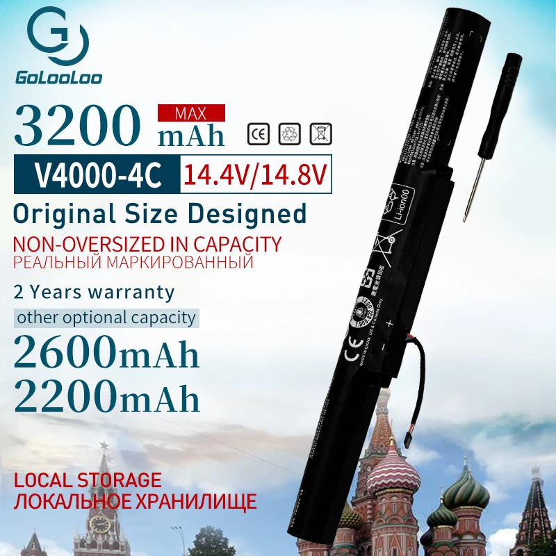 Golooloo 4 CELL laptop battery for Lenovo Y50C Z41-70 ideapad Z51-70 Z41 Z51 500 L14S4A01 L14L4E01 L14M4A01 L14M4E01 L14S4A01
Golooloo 4 CELL laptop battery for Lenovo Y50C Z41-70 ideapad Z51-70 Z41 Z51 500 L14S4A01 L14L4E01 L14M4A01 L14M4E01 L14S4A01