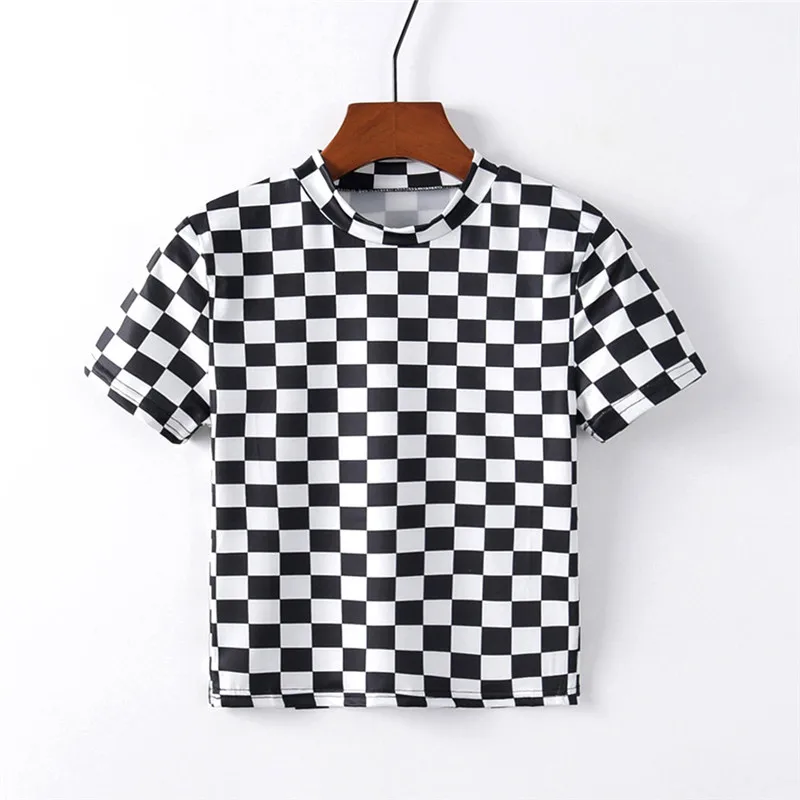 Artguy Vintage Fashion Women Short Sleeve Black & White Lattice T Shirt Black White Square Tee Crop Top Clubwear
Artguy Vintage Fashion Women Short Sleeve Black & White Lattice T Shirt Black White Square Tee Crop Top Clubwear