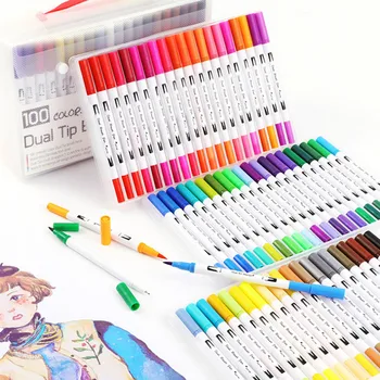 12/24/36/48/72/100/120 Colors Dual Tip Brush Pens Double-head Art Marker Pen Drawing Painting Writing Arts Crafts Supplies D40
12/24/36/48/72/100/120 Colors Dual Tip Brush Pens Double-head Art Marker Pen Drawing Painting Writing Arts Crafts Supplies D40