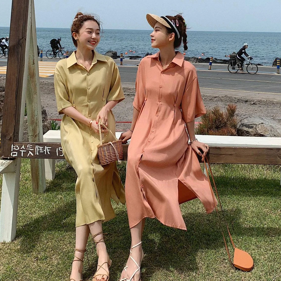 Photo Shoot CHIC Normcore Style Elegant Ol Yellow Fold-down Collar Single Breasted Waist Hugging Slit Shirt Best Friend A- line
Photo Shoot CHIC Normcore Style Elegant Ol Yellow Fold-down Collar Single Breasted Waist Hugging Slit Shirt Best Friend A- line