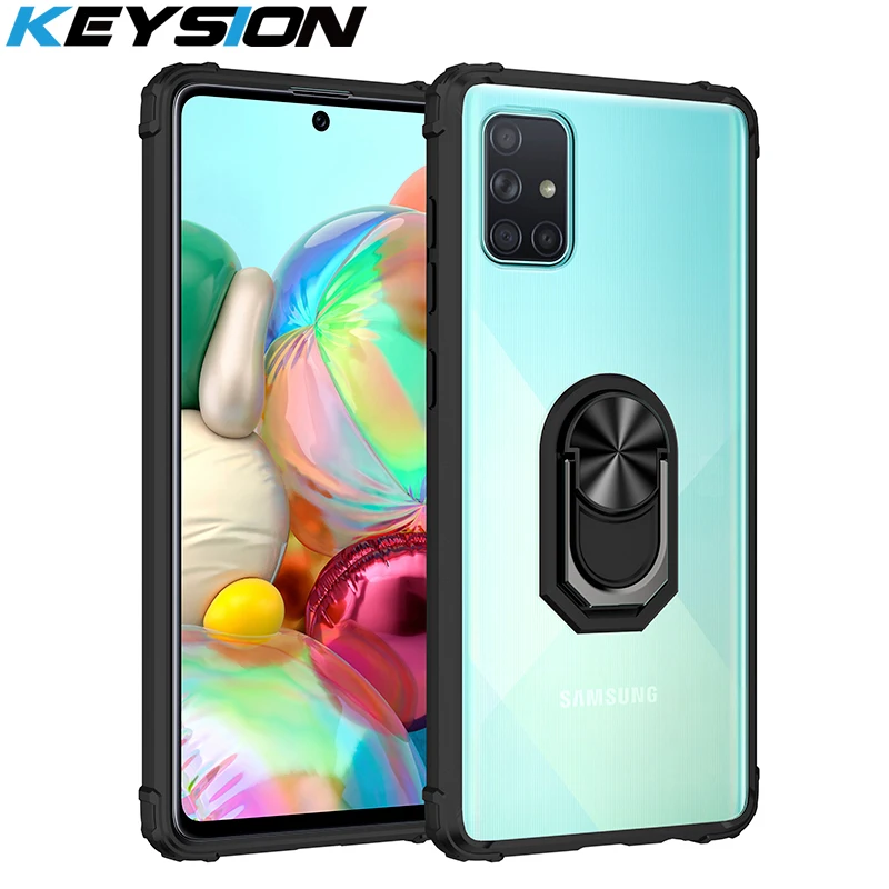 KEYSION противоударный чехол для Samsung A51 A71 A41 A31 A40 A50S A70S прозрачный кольцевой телефона