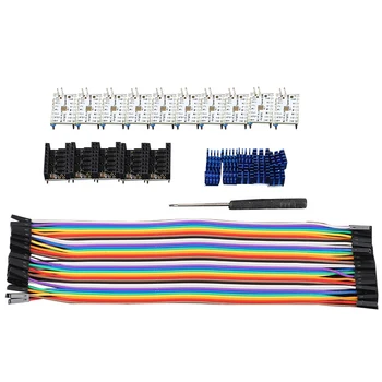 10Pcs TMC2209 V2.1 Stepping Motor Driver Step Sticks Mute Driver 256 Microsteps Current 2.8A Peak with In-Line Eraser VS TMC2208 
10Pcs TMC2209 V2.1 Stepping Motor Driver Step Sticks Mute Driver 256 Microsteps Current 2.8A Peak with In-Line Eraser VS TMC2208