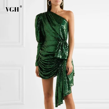 VGH Sequined Party Dress Women Asymmetrical Collar Puff Long Sleeve High Waist Bow Irregular Ruched Dresses Female Fashion Tide
VGH Sequined Party Dress Women Asymmetrical Collar Puff Long Sleeve High Waist Bow Irregular Ruched Dresses Female Fashion Tide