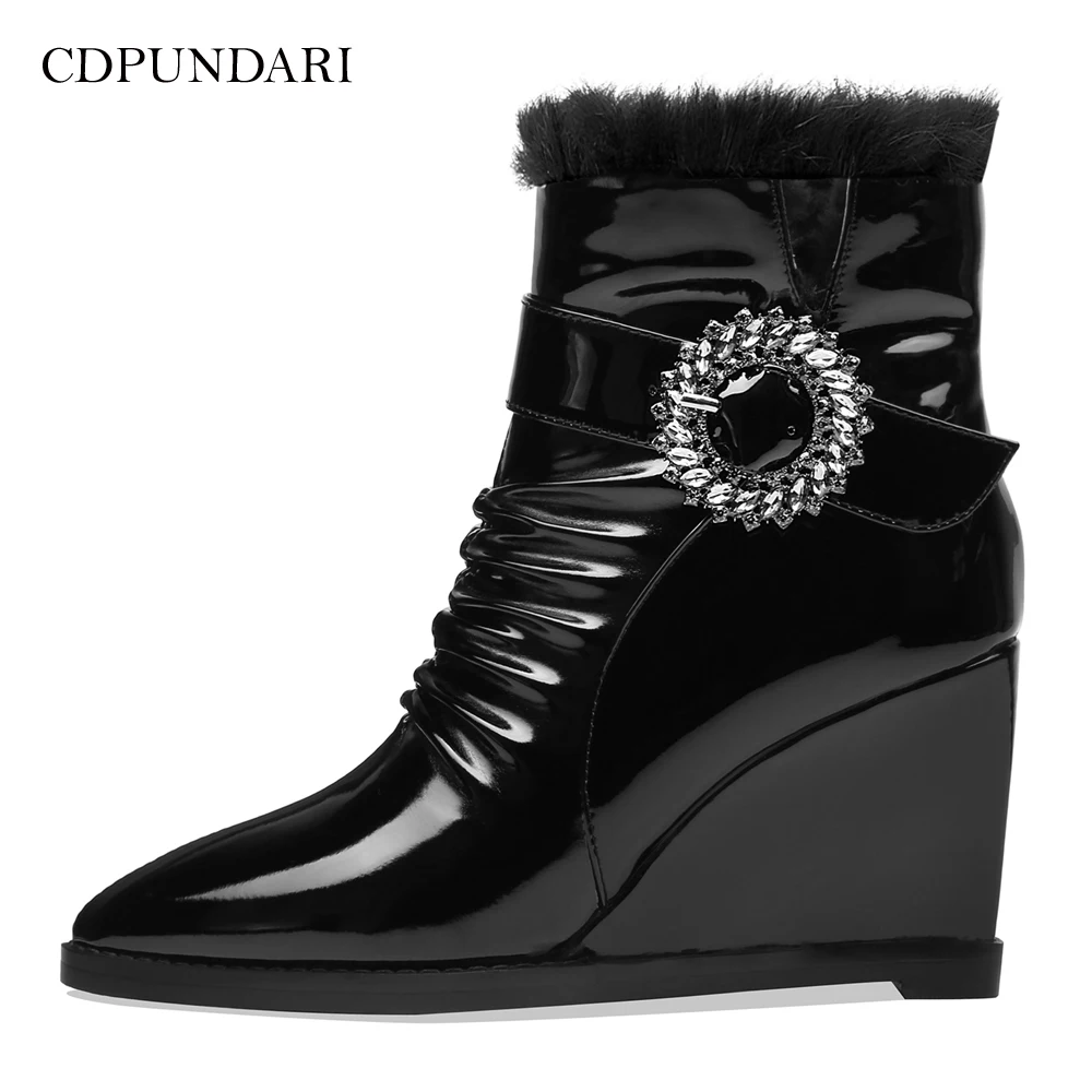 CDPUNDARI Sexy black Wedge Ankle boots for Women High heel boots Ladies Winter boots shoes woman botas mujer chaussure femme 
CDPUNDARI Sexy black Wedge Ankle boots for Women High heel boots Ladies Winter boots shoes woman botas mujer chaussure femme