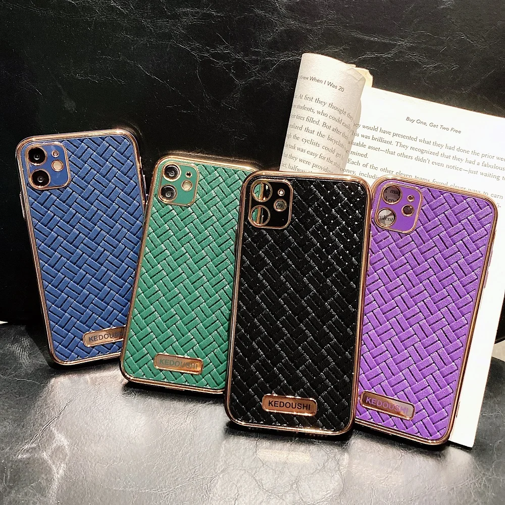 Luxury Gilded For Apple iPhone 12Promax 12mini Case Woven pattern Mobile phone Accessories For iPhone 11Promax protective Cover
Luxury Gilded For Apple iPhone 12Promax 12mini Case Woven pattern Mobile phone Accessories For iPhone 11Promax protective Cover