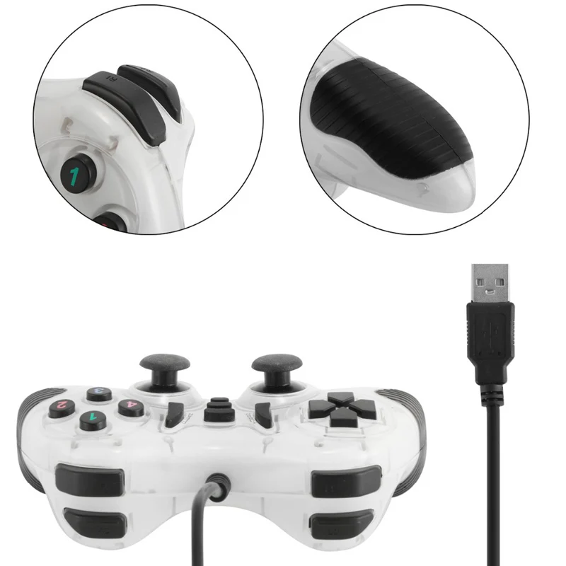 Transparent Wired Gamepad Controller USB Gamepad Joystick Game Controller Joypad For PC Laptop
Transparent Wired Gamepad Controller USB Gamepad Joystick Game Controller Joypad For PC Laptop