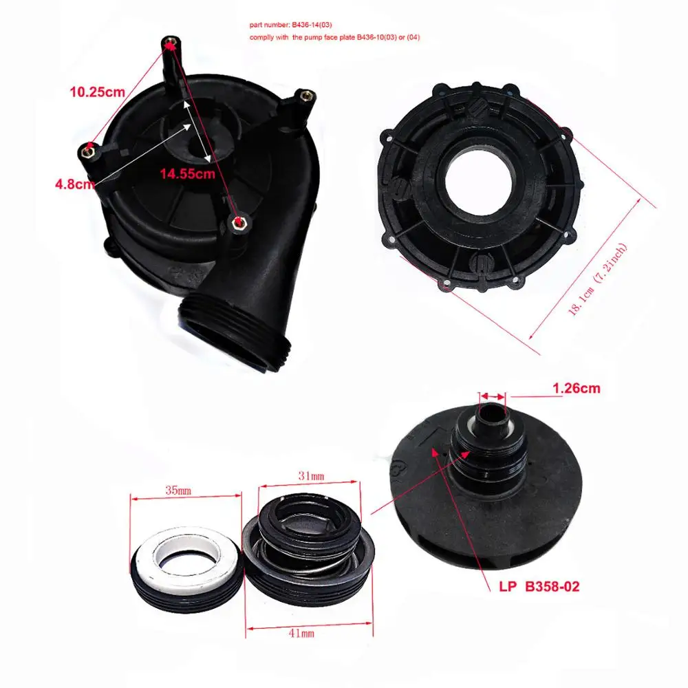 Wet End part of LX LP300 after 2008 newversion pump body cover ,impeller and seal seal
Wet End part of LX LP300 after 2008 newversion pump body cover ,impeller and seal seal