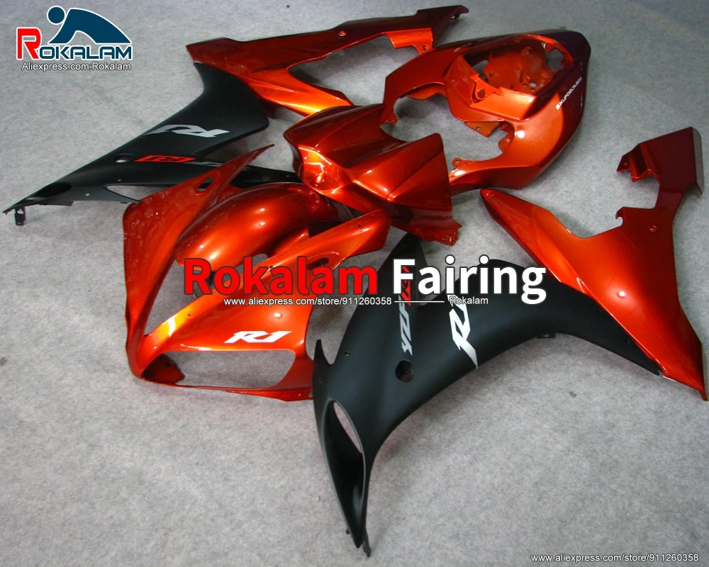 

ABS Plastic Bodywork For Yamaha YZF1000 R1 2004 2005 2006 YZFR1 04 06 Orange Black Motorcycle Fairings (Injection Molding)