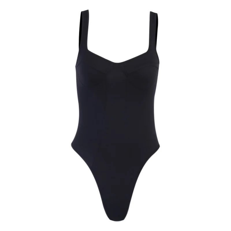 Evenworse Sexy Slim Suspenders Sleeveless Spaghetti Jumpsuit 2020 Summer Women Black Tops Solid Street Casual Fashion Bodysuit