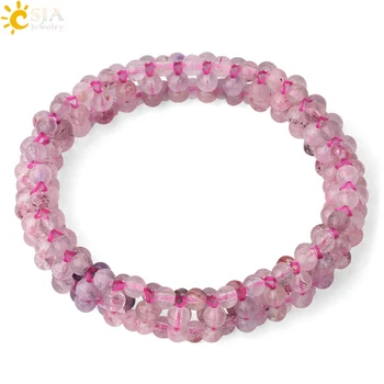 CSJA Natural Stone Bracelet Energy Reiki Chakra Balance Healing 4mm Quartz Crystal Multi-layer Weave Bangles for Women Girl G391
CSJA Natural Stone Bracelet Energy Reiki Chakra Balance Healing 4mm Quartz Crystal Multi-layer Weave Bangles for Women Girl G391