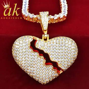 Broken Heart Street Jewelry Necklace for Women Red Color Oil Cubic Iced Zircon Hip Hop Rock Punk
Broken Heart Street Jewelry Necklace for Women Red Color Oil Cubic Iced Zircon Hip Hop Rock Punk