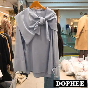 2020 Spring New Shawl Collar Shirt Women's Fashion Korean Large Bow Blouse Ladies Top White Shirt Stripe Blouse Blusas
2020 Spring New Shawl Collar Shirt Women's Fashion Korean Large Bow Blouse Ladies Top White Shirt Stripe Blouse Blusas