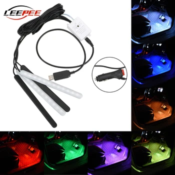 LEEPEE 4PCS/set Atmosphere Lamps LED Auto Decoration Car RGB Strip Light 4*12LEDs Car Interior Lights Remote Control
LEEPEE 4PCS/set Atmosphere Lamps LED Auto Decoration Car RGB Strip Light 4*12LEDs Car Interior Lights Remote Control