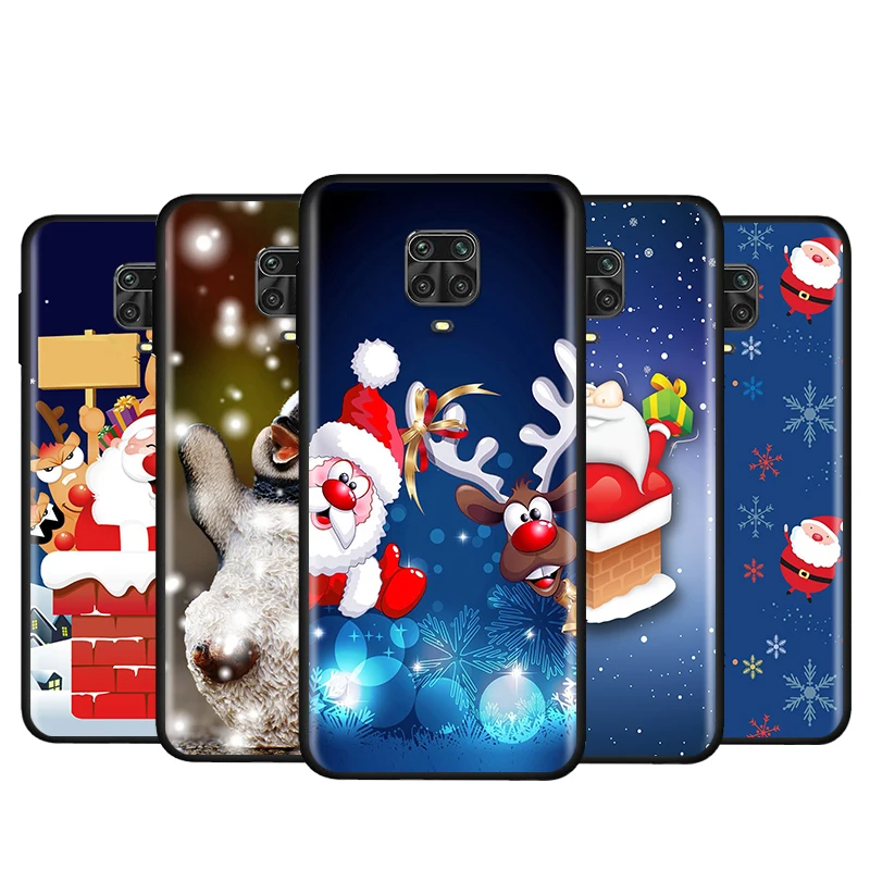 Чехол для телефона Xiaomi Redmi Note 4 4X 5A 5 6 7 8T 8 9T 9S 9 10 10S Prime Pro Max Fun Рождественский черный