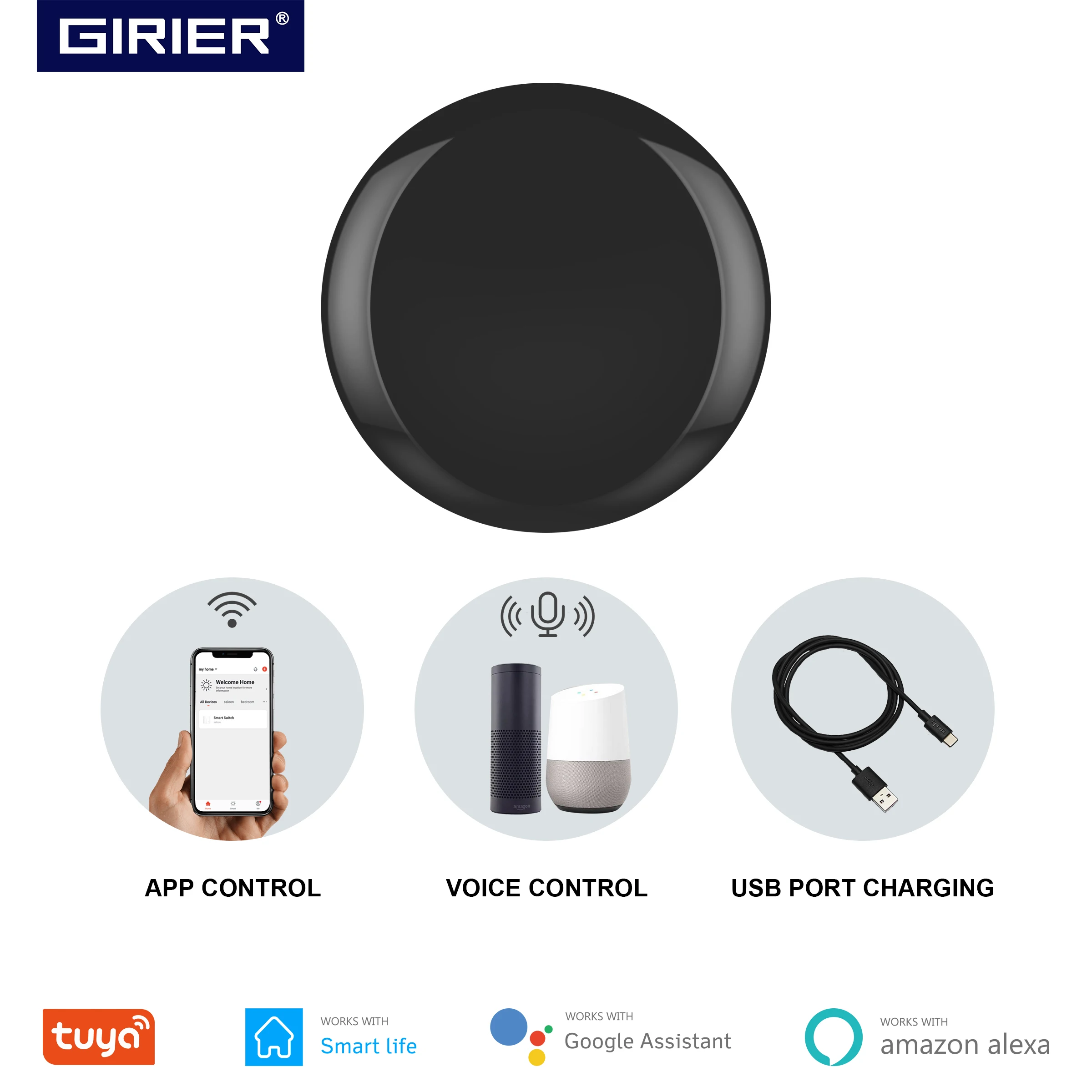 Tuya Wifi Smart IR Universal Remote, Wireless Infrared Remote Controller for TV AC, Works with Alexa Google Home Smart Life App
Tuya Wifi Smart IR Universal Remote, Wireless Infrared Remote Controller for TV AC, Works with Alexa Google Home Smart Life App