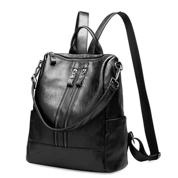 

WESTCREEK Double Zipper Anti-theft Women Backpack Purse College School Student Bag Convertible Travel Shoulder Bag Lady