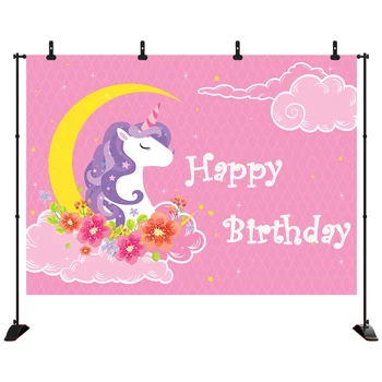 Cartoon Unicorn Pink Background Birthday Party Banner Flowers Backdrop Infant Newborn Girl Art Portrait Photo Studio Props
Cartoon Unicorn Pink Background Birthday Party Banner Flowers Backdrop Infant Newborn Girl Art Portrait Photo Studio Props