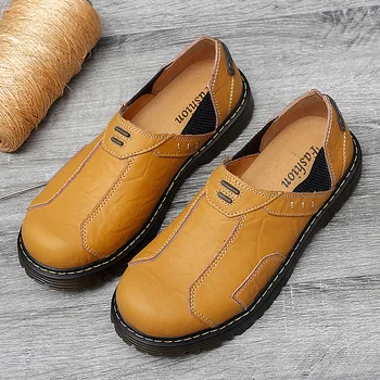 Spring Autumn Leather Men Shoes Black Yellow Mens Work Shoes Big Size Slip On Casual Sneakers For Men Handmade Men Fashion Shoes
Spring Autumn Leather Men Shoes Black Yellow Mens Work Shoes Big Size Slip On Casual Sneakers For Men Handmade Men Fashion Shoes
