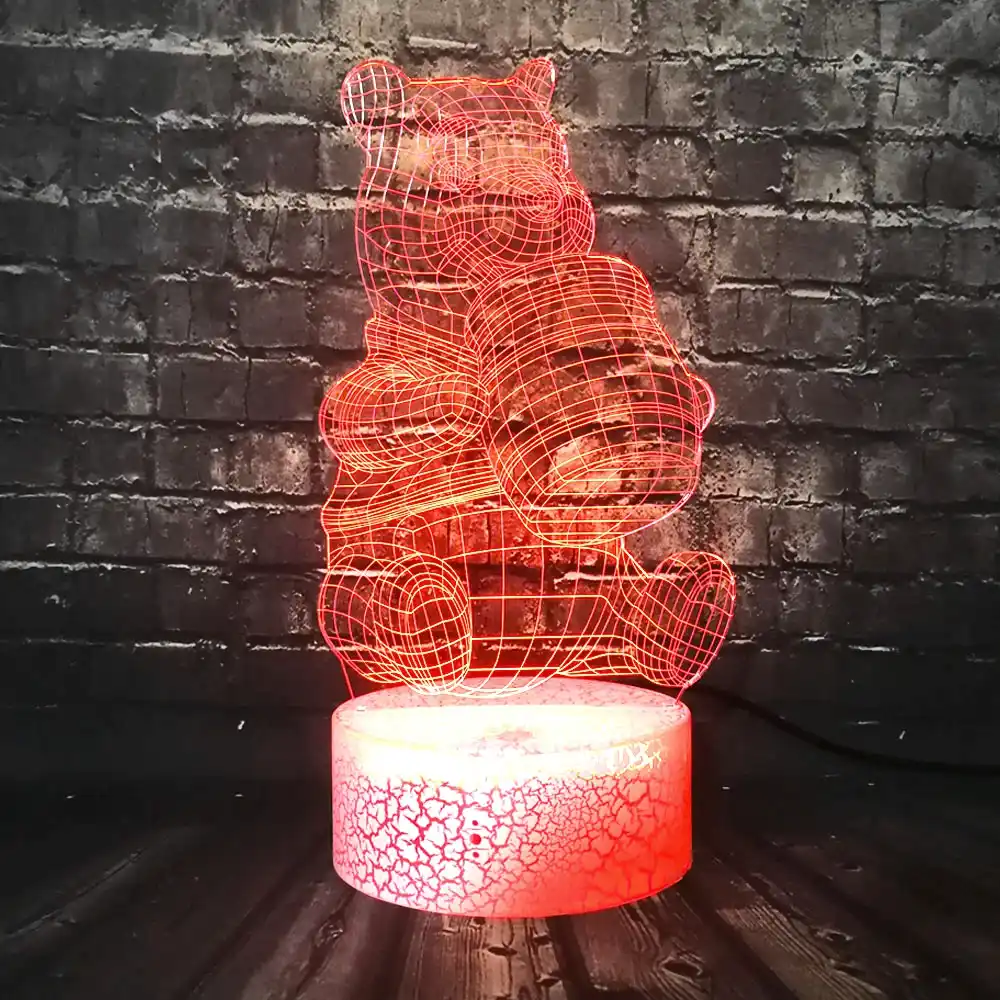 table light 7 color change 3d visual led decor room girl sleep