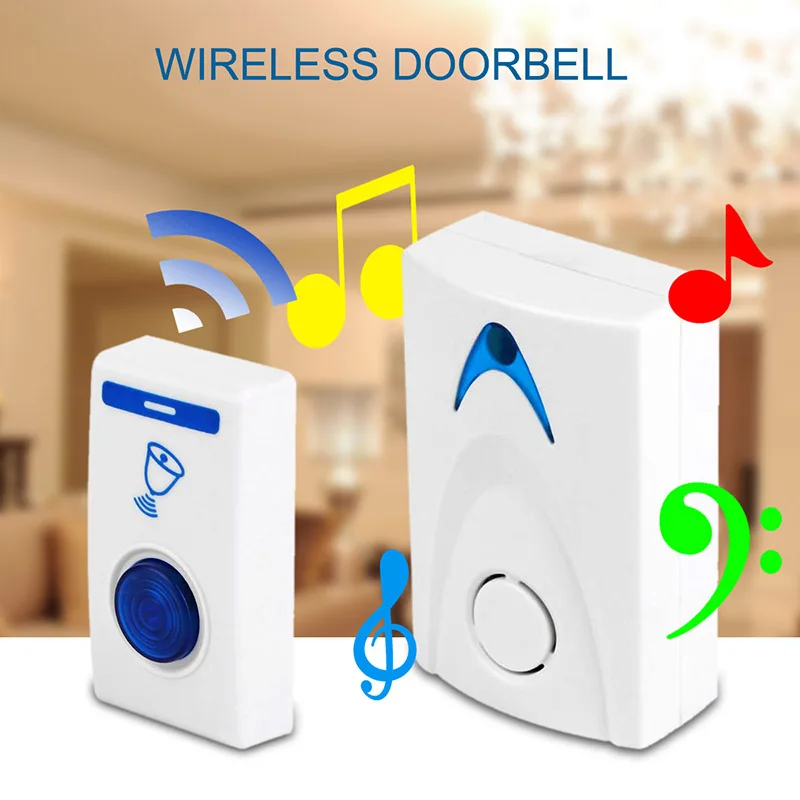 

Big deal LED Wireless Chime Door Bell Doorbell & Wireles Remote control 32 Tune Songs (Color: White)