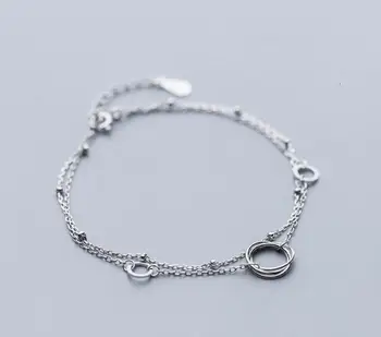 REAL. Authentic 925 Sterling Silver Jewelry Multi-Rows/ Layers with interlocking circles Beads Chain Bracelet Party GTLS839 
REAL. Authentic 925 Sterling Silver Jewelry Multi-Rows/ Layers with interlocking circles Beads Chain Bracelet Party GTLS839