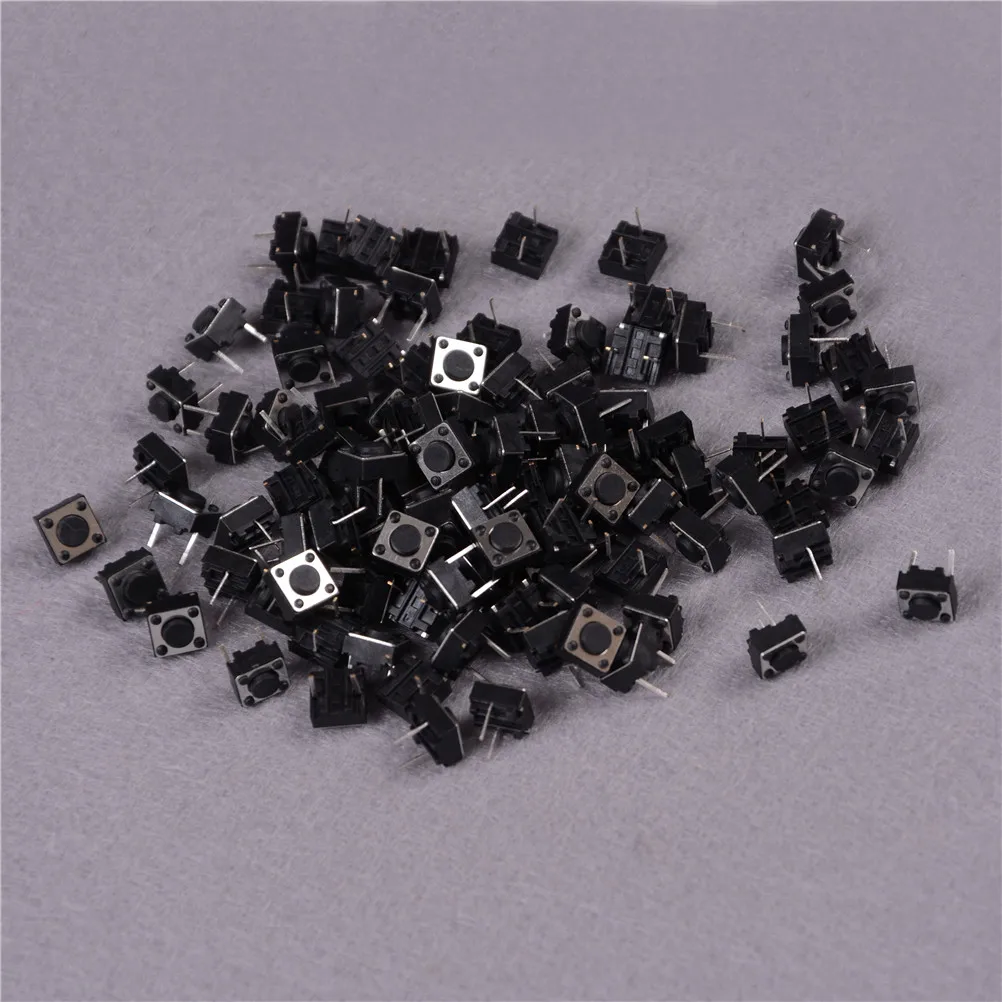 100pcs/lot 4PIN Momentary Tactile Tact Push Button Micro Switch waterproof DIP Tactile Tact Mini Push Button Switch 6X6X4.3mm
100pcs/lot 4PIN Momentary Tactile Tact Push Button Micro Switch waterproof DIP Tactile Tact Mini Push Button Switch 6X6X4.3mm