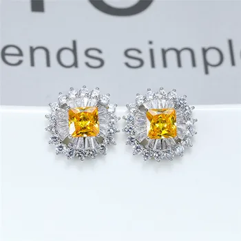 Charm Female Crystal Yellow Stone Earrings Square Rainbow Stud Earrings For Women Luxury Silver Color Wedding Earrings
Charm Female Crystal Yellow Stone Earrings Square Rainbow Stud Earrings For Women Luxury Silver Color Wedding Earrings