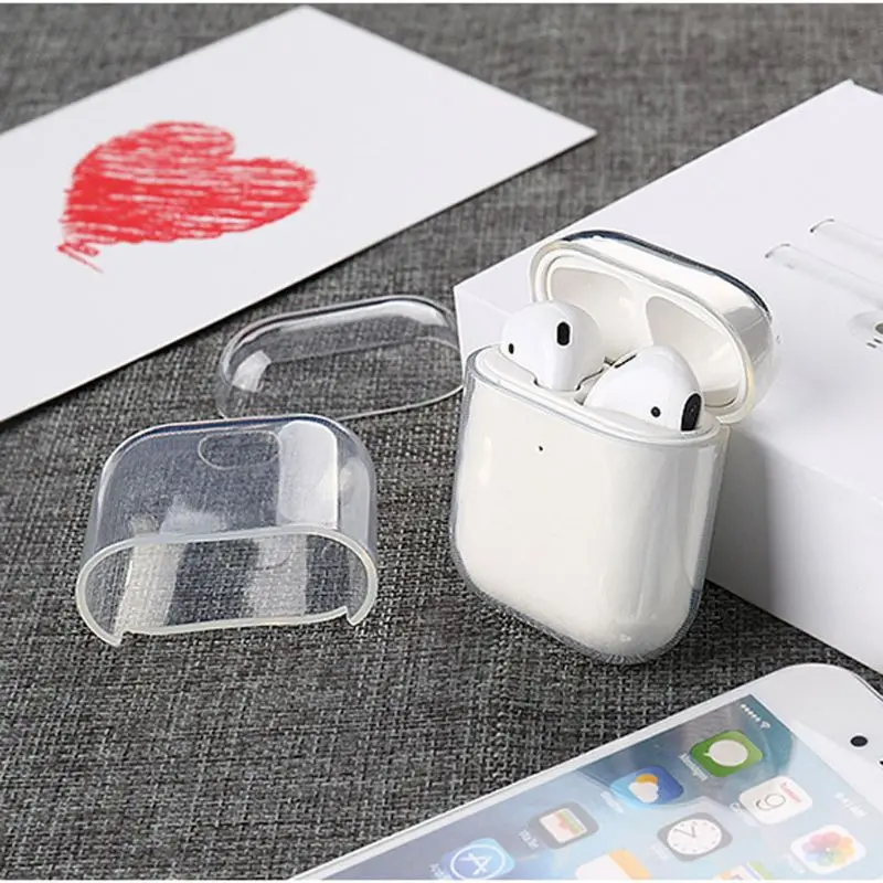 

1 Pc Soft TPU Transparent Cover Bluetooth Wireless Earphone Protective Case Clear Skin For AirPods 1 2 Accessories Charging Box