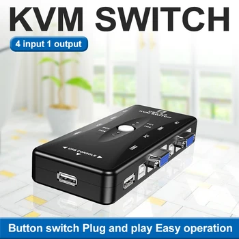 JONSNOW KVM Switch Box 2 Port 4 Port USB Switch KVM Switcher Splitter Box with 2 USB VGA Cables for PC Keyboard Mouse Monitor
JONSNOW KVM Switch Box 2 Port 4 Port USB Switch KVM Switcher Splitter Box with 2 USB VGA Cables for PC Keyboard Mouse Monitor