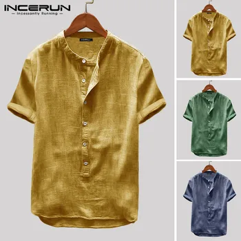 INCERUN Mens Shirt Summer Short Sleeve Solid Color Harajuku Blouse Retro Loose Streetwear Fashion Casual Men Brand Shirts S-5XL 
INCERUN Mens Shirt Summer Short Sleeve Solid Color Harajuku Blouse Retro Loose Streetwear Fashion Casual Men Brand Shirts S-5XL