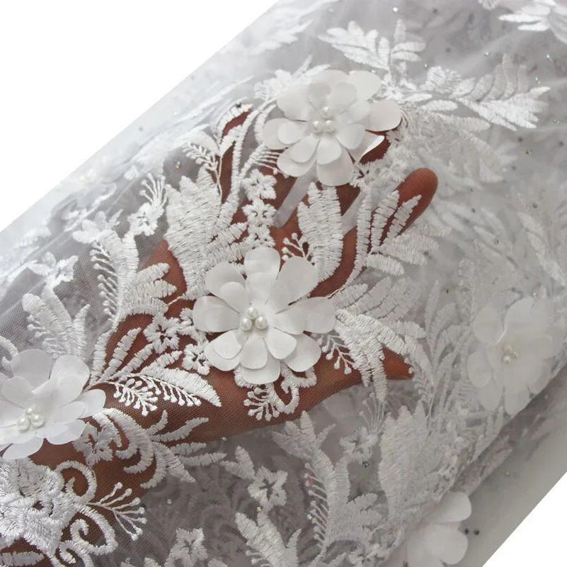 Beaded Latest African White Lace 3D Flower Fashion Wedding Nigerian Lace Fabric For Men Women Dresses
Beaded Latest African White Lace 3D Flower Fashion Wedding Nigerian Lace Fabric For Men Women Dresses