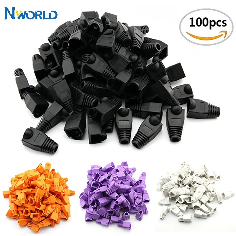 Сетевой Ethernet-Кабель Nworld Cat6 Cat5 100 шт. цветные колпачки для соединителя RJ45 снятие
