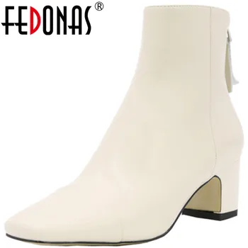 FEDONAS 2020 Autumn Winter Genuine Leather Women Ankle Boots Vintage High Heels Pumps Newest Basic Party Office Shoes Woman
FEDONAS 2020 Autumn Winter Genuine Leather Women Ankle Boots Vintage High Heels Pumps Newest Basic Party Office Shoes Woman