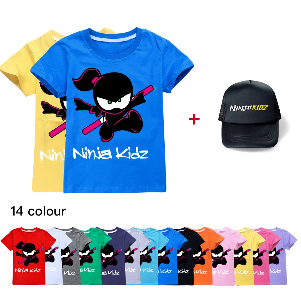 Summer T shirt Sun hat NINJA KIDZ boys girls tops cotton t shirt clothes kids black TShirts boys christmas clothing 
Summer T shirt Sun hat NINJA KIDZ boys girls tops cotton t shirt clothes kids black TShirts boys christmas clothing